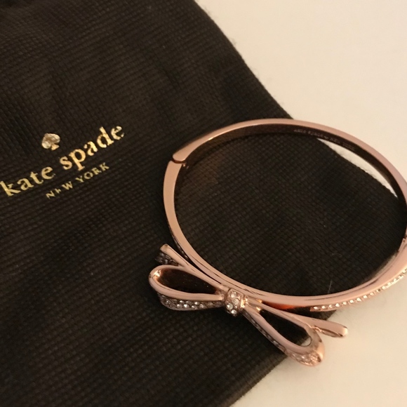 kate spade Jewelry - Kate Spade Rose Gold Sparkle Pave bow bracelet